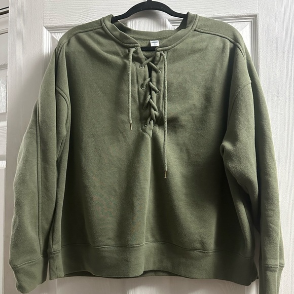 Old Navy Tie Front Pullover Sweatshirt Size XL - Picture 2 of 10